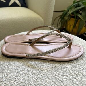 Elegant Sandals with Rhinestone Straps - Size 8